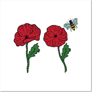 Twin Red Poppies Posters and Art